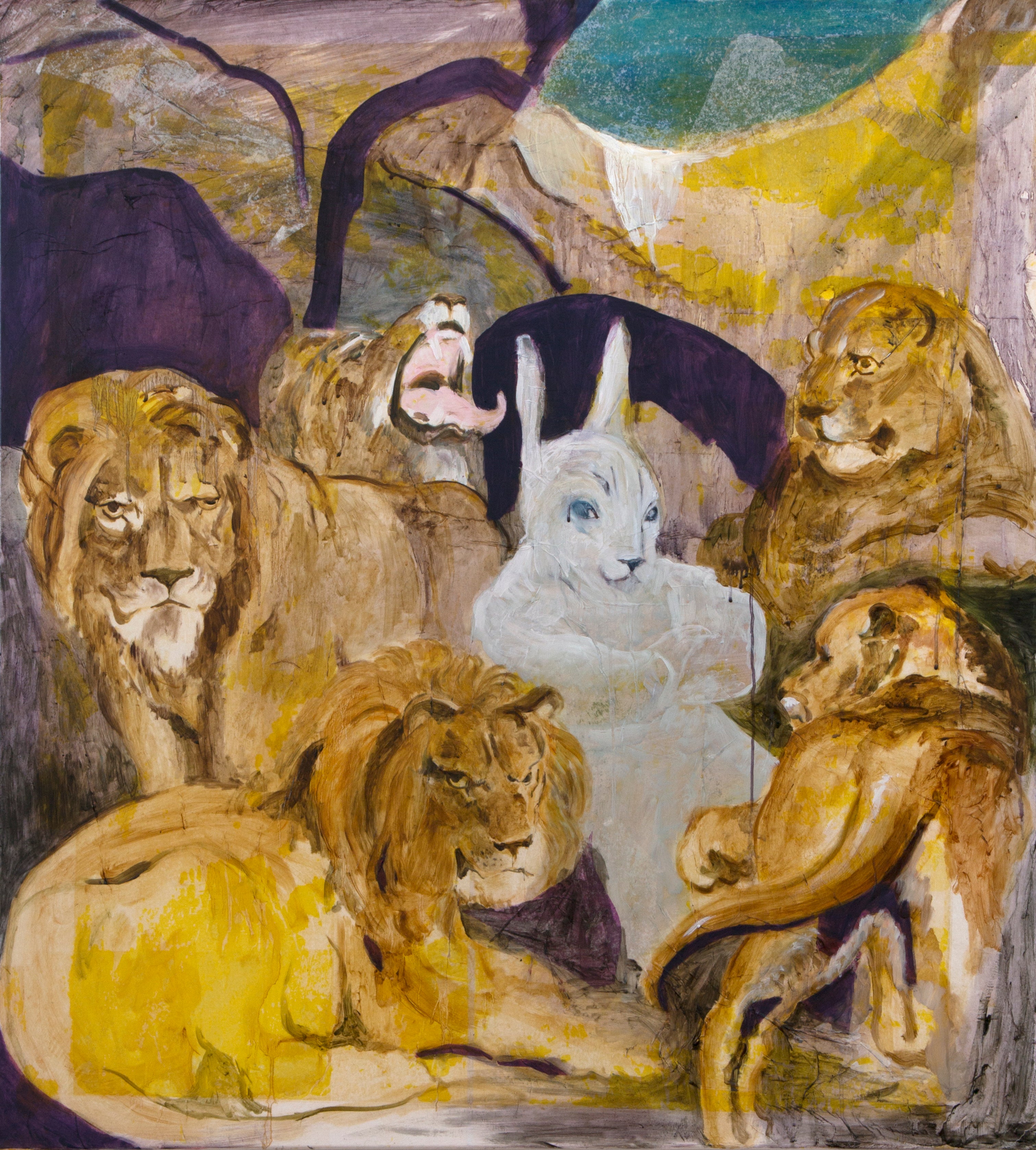 when going down the rabbit hole prepare to chill with lions (Nach Rubens Daniel in der Löwengrube)