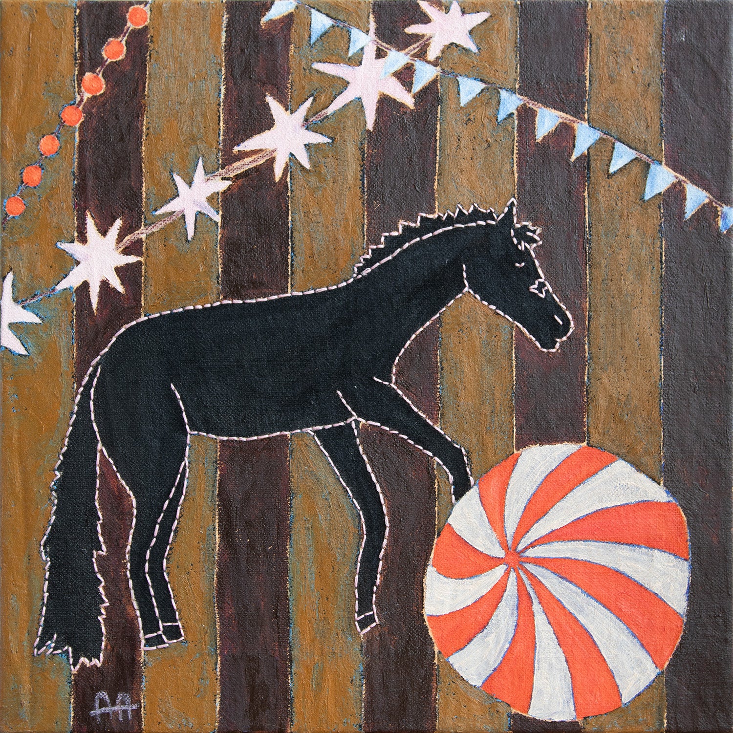 Striped Horses Brown